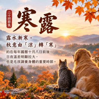 10/7 寒露降,毛孩的秋日養生局—與中獸醫師的節氣食補筆記 10/7 寒露降,毛孩的秋日養生局—與中獸醫師的節氣食補筆記